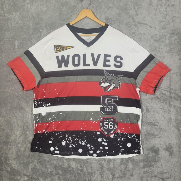 Parish Nation Other - Parish Nation Wolves Shirt Mens 3XL Striped Graphic Wolf Graphic Tee 3XL Shirt